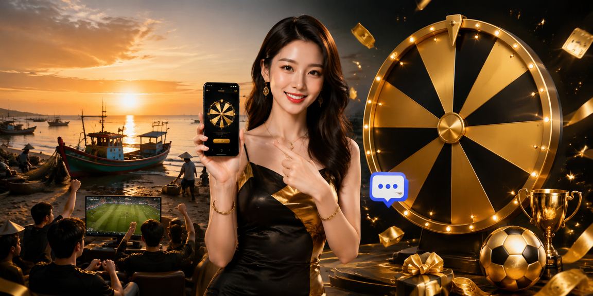 Người dùng tại bãi biển Mũi Né tham gia rút thăm may mắn qua ứng dụng di động